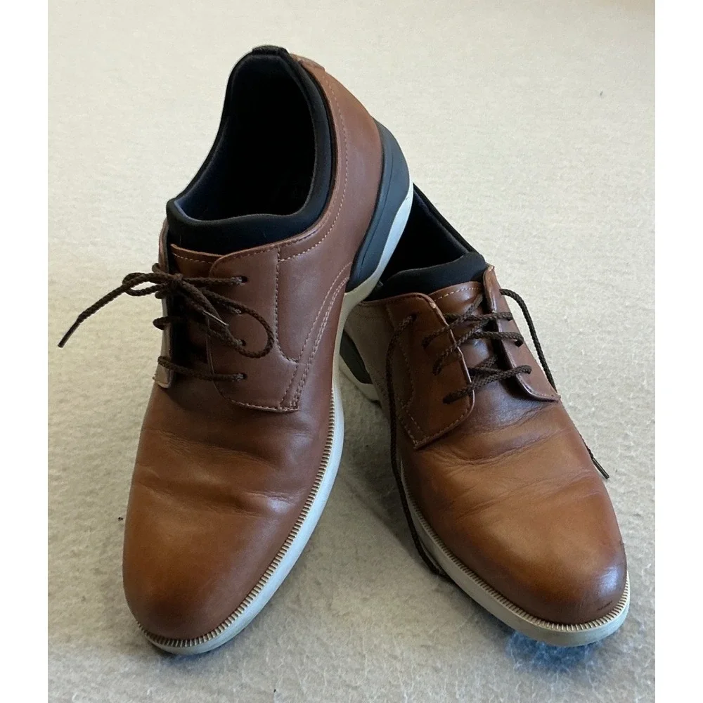 Johnston‎ & Murphy XC4 Prentiss Waterproof Leather Shoes 9.5M Brown Hybrid Derby